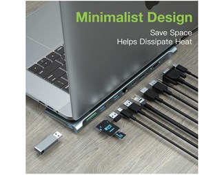 Docking Station 12 i 1 USB-C™ Hub VGA HDMI DP RJ45 with Mic