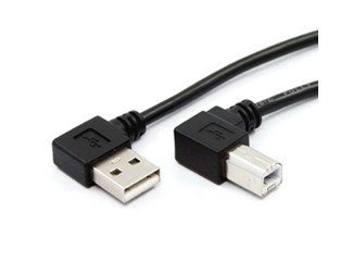 3m, USB A til B, vinklet, svart