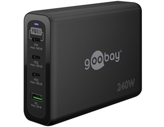 USB-C™ PD GaN Multi-Port Fast Charger (240 W) black