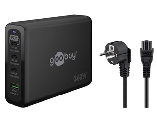 USB-C™ PD GaN Multi-Port Fast Charger (240 W) black