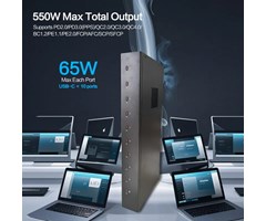 10xUSB-C  laddningstation med 65W