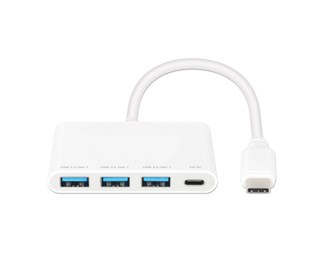 3 USB-A porter med 1-PD Inn port 100w