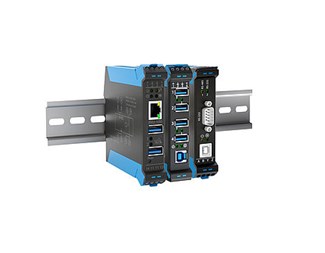 2 x USB 3.0, 1 x Gbps, DIN-montert