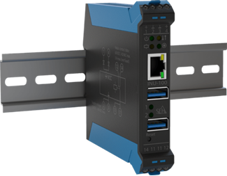 2 x USB 3.0, 1 x Gbps, DIN-montert