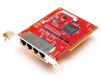 PCI, 4xRS232, RJ45 direkt på kortet