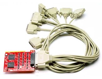 PCI, 8xRS232, RJ11 direkte på kortet