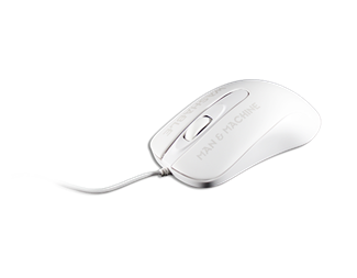 Desinfiserbar USB-mus med rullefunksjon, hvit, 60 cm kabel