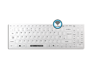 Trådlöst och tvättbart IP68 tangentbord, vitt