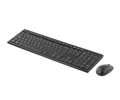 Tastatur og mus, nordisk, trådløst USB, svart.