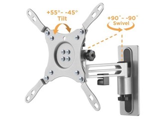 13-43'' Max 15kg, Silver, Tilt