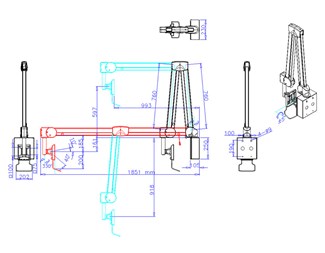3-8kg, 1850mm veggarm