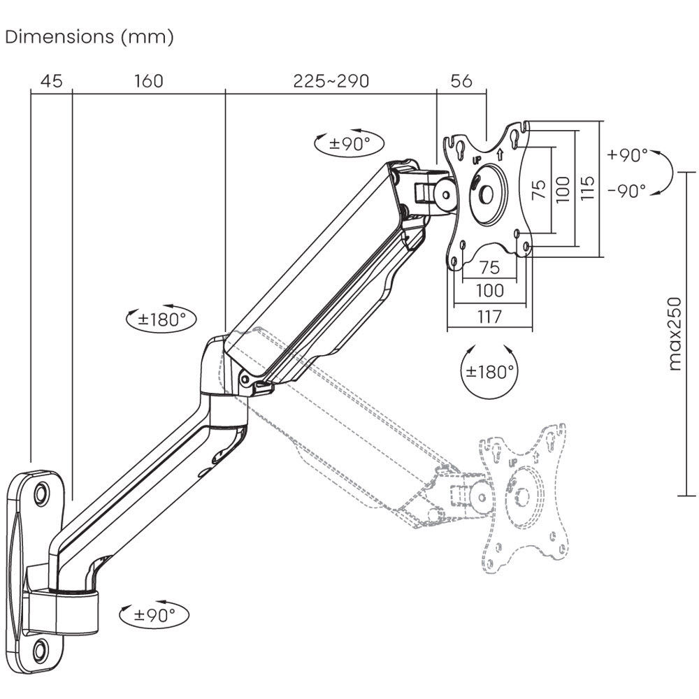 20125963 Veggarm for monitor og PC skjerm 9kg Nexlan 013.jpg