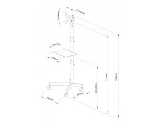 32'' till 60'' skärm. Max 40 kg