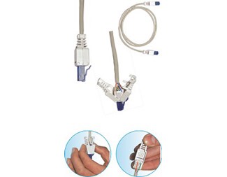 RJ45 Cat.5e med slitskontaktering, kräver ej verktyg