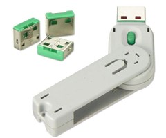 USB låse Kit med nøkkel og 4 låser, rosa