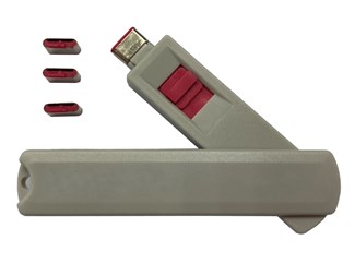 USB-C låsesett, rød, nøkkel og 4 låser