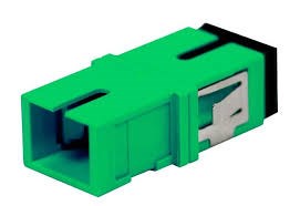 Fiberadapter SC-SC simplex SM APC utan öron, grön