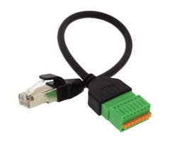 RJ45 han til fjærterminal, 0,3 m