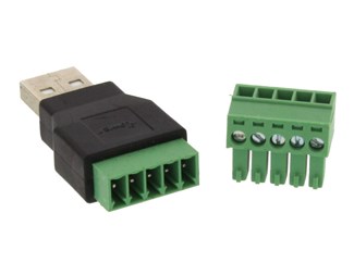 USB A han til skruterminal