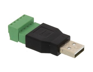 USB A han til skruterminal