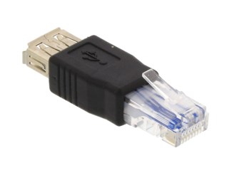 RJ45 han til USB A hun