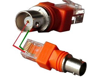 RJ45 han til BNC hun