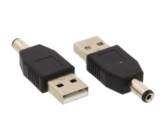 USB A han til DC 5,5/2,1 mm