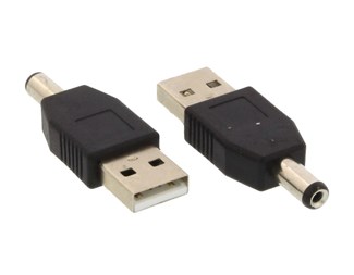 USB A han til DC 5,5/2,1 mm