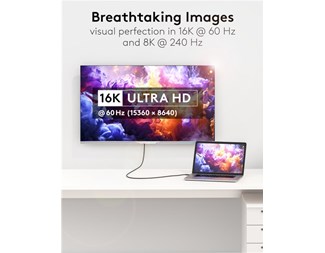 1.0M, HDMI2.2, hane-hane, 16K 60Hz, svart