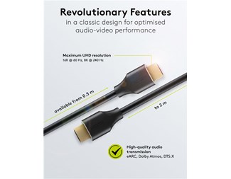 1.0M, HDMI2.2, hane-hane, 16K 60Hz, svart