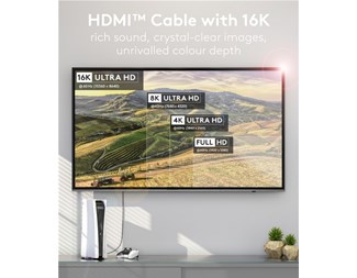 1.0M, HDMI2.2, hane-hane, 16K 60Hz, svart