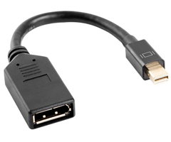 Mini Displayport han - Displayport hun, 20cm kabel, DP1.2