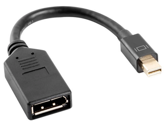 Mini Displayport han - Displayport hun, 20cm kabel, DP1.2
