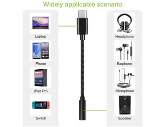 Adapter USB-C TIL 3,5mm mini-jack