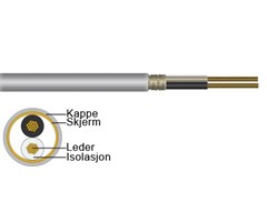2x0,14 mm grå PVC 100mtr