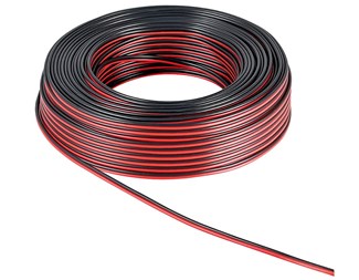 2x2,5mm2 Sort/Rød 25mtr