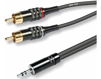 1,0 mtr Han 3,5mm til Han 2xRCA