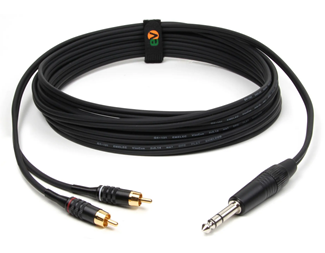 1,5m Han 6,3mm til Han 2xRCA