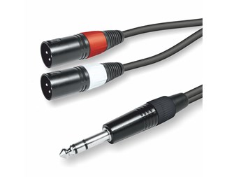 1,5m Han 1stk 6,3mm til Han 2 stk XLR