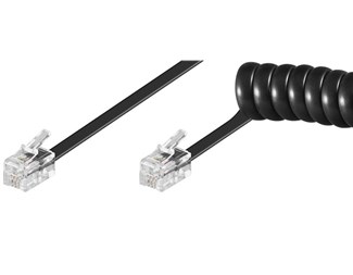2,0m Svart RJ10 4P4C Hann/Hann