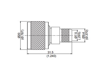 N Male crimp for RG11/RG12 75 Ohm