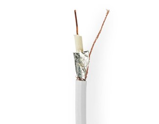 Kabel RG6 trippelskjermet 100,0m hvit