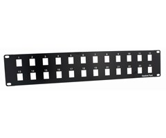 Ubestykket panel 24xRJ45, 2HE, svart