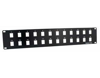 Ubestykket panel 24xRJ45, 2HE, svart