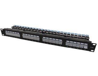 LED-panel, 24xRJ45, 1HE, Krone inkl. tester