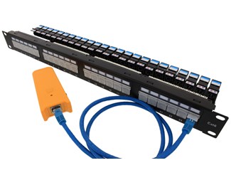 LED-panel, 24xRJ45, 1HE, Krone inkl. tester