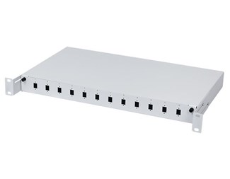 1HE  19¨ fiberpanel 12SC simplex/12LC duplex, grå