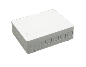 4 uttak for SC simplex- eller LC duplex-adapter