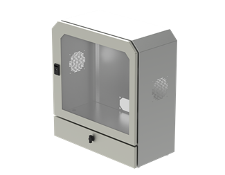 IP55 PC-benkeskap for industrimiljø 650 x 600 x 300 