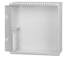 19" 3+4HE, dybde 180 mm ventilert metalldør, grå